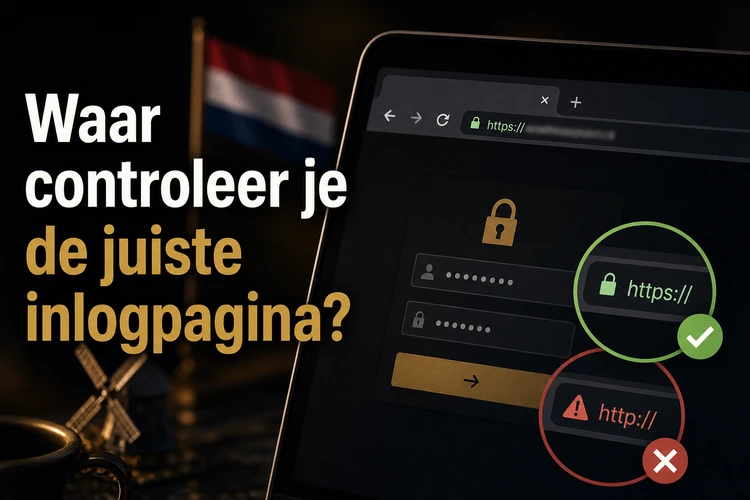 Waar controleer je de juiste inlogpagina?